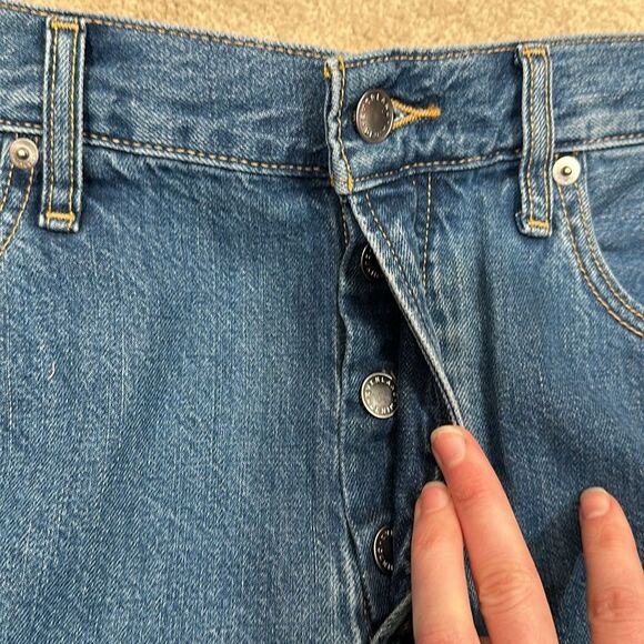 Everlane NWT Summer Slouch Button Front Blue Jean Denim Organic Cotton Women 28 - Picture 6 of 11
